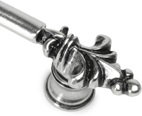 Charlemagne classic 4'' cc pull with small Fleur De Lys on ends in Chalice. 576-9