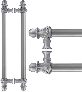 Acanthus Carpe Diem 5863-23 Chrysalis back to back 18'' cc w/ 5/8'' smooth center long pull Romanesque style 5863-23