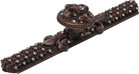 Versailles 76057623-22C Oil Rub Bronze large round knob & large elongated back plate Fleur De Lys w/ Swarovski crystals 76057623-22C