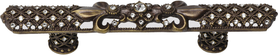 Versailles 7630-3C Antique Brass 4'' cc large pull Fleur De Lys w/ Swarovski Crystals and decorative column feet 7630-3C