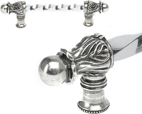 Acanthus 6'' cc with 3/8'' twist bar long pull Romanesque style in Chalice. 821-9
