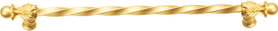 Acanthus 18'' cc with 3/8'' twist bar long pull Romanesque style in Gilded Mercury. 824-8