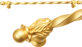 Acanthus 18'' cc with 3/8'' twist bar long pull Romanesque style in Gilded Mercury. 824-8