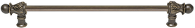 Acanthus 18'' cc with 1/2'' smooth bar long pull Romanesque style in Antique Brass. 824S-3