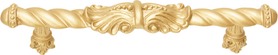 Acanthus 5'' cc large pull Romanesque style in Soft Gold. 827-27