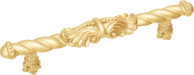 Acanthus 5'' cc large pull Romanesque style in Soft Gold. 827-27