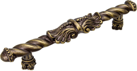 Acanthus 5'' cc large pull Romanesque style in Antique Brass. 827-3