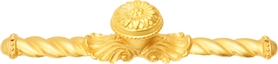 Acanthus large knob with flared foot Rosette style with large backplate in Gilded Mercury. 830846-8