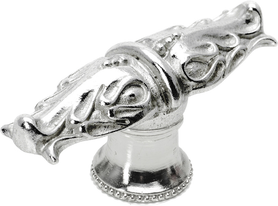 Acanthus leaves large knob with flared foot Romanesque style in Platinum. 836B-24