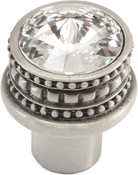 Caché medium round knob with an 18mm Swarovski Clear Crystals 860-11C