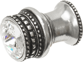 Cache Caché medium round knob with flared foot with an 18mm Swarovski Clear Crystal in Chalice. 860B-9C