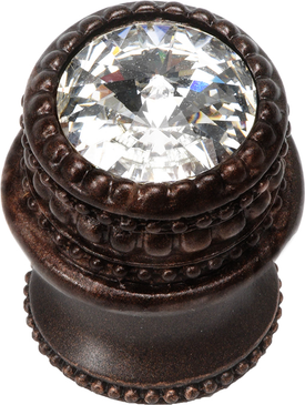 Caché medium round knob with flared foot with an 16mm Swarovski Clear Crystal 863B-22C