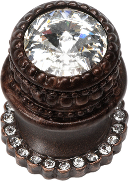 Caché medium round knob with halo platform with 24 Swarovski Clear Crystals 863H-22C