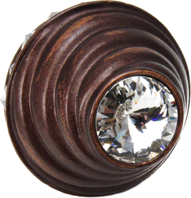 Cache Caché medium round knob with halo platform with 42 Swarovski Clear Crystals 864H-22C
