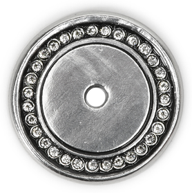 Caché round back plate with Swarovski Clear Crystals in Chalice. 866-9C