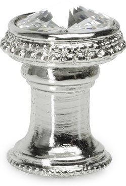 Caché knob with an 18mm rivoli Swarovski Clear Crystal in Platinum. 869-24C