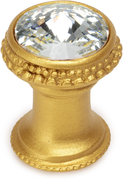 Cache Caché knob with an 18mm rivoli Swarovski Clear Crystal in Gilded Mercury. 869-8C