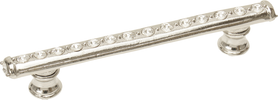 Cache Caché 4'' cc pull with flared feet with center of Swarovski Clear Crystals in Platinum. 871B-24C