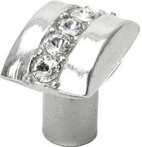 Caché rectangle knob with center of 5 rivoli Swarovski Clear Crystals 872-24C