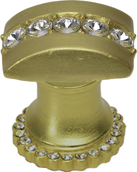 Caché rectangle knob with halo platform with center of 28 Swarovski Clear Crystals 872H-8C