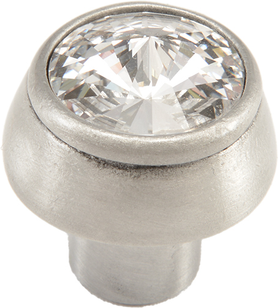 Caché round knob with an 18mm rivoli Swarovski Clear Crystal 877-11C