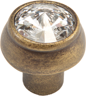 Caché round knob with an 18mm rivoli Swarovski Clear Crystal 877-3C