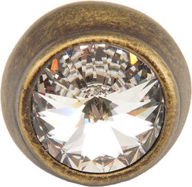 Cache Caché round knob with an 18mm rivoli Swarovski Clear Crystal 877-3C