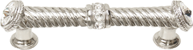 Caché 4'' cc large pull with end & center 7 rivoli Swarovski Clear Crystals in Platinum. 880-24C