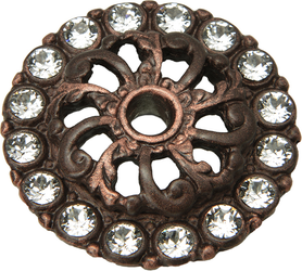 Caché small round escutcheon with 16 Swarovski Clear Crystals 884-22C