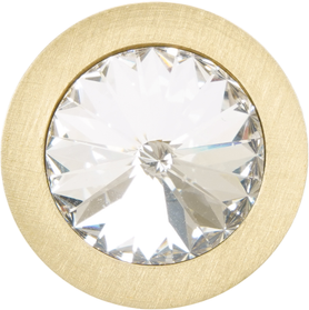 Latitude Cone brass knob; 18mm clear crystals; satin brass finish CB18C