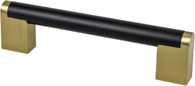 Studio Remix 128mm CC Matte Black and Modern Brushed Gold Pull 2187-955MDB-P