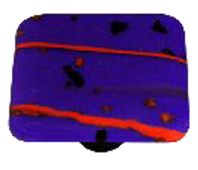 Red Mard Gras, Cobalt Blue, Knob