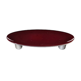 Garnet Red Oval Pull Aluminum Base Finish