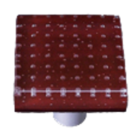 Bubbles Deep Red Square Knob