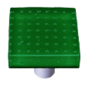 Bubbles Dark Forest Green Square Knob