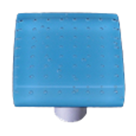 Bubbles Cyan Square Knob