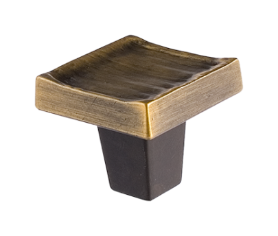 Forged 3 Square Knob 1 1/4'' C-FC304  in Antique Brass