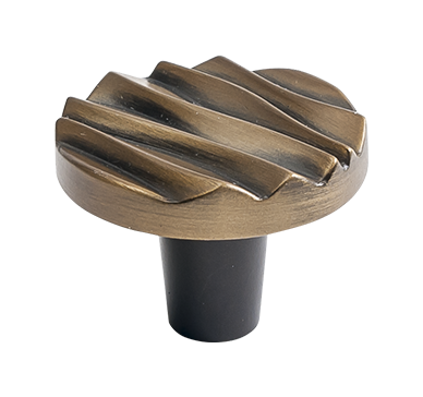 Wave Small Knob 1-1/2'' C-WA01  in Antique Brass