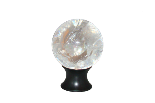 Crystal Quartz with Polished Nickel Base