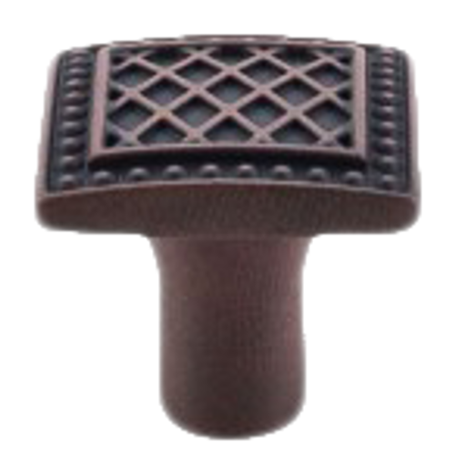Trevi Square Knob 1 1/4 Inch in Patina Rouge TK174PAR