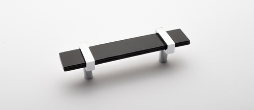 Adjustable 5.5'' Black Pull with Polished Chrome Base P-1903-5.5-PC