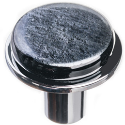 Geometric Geomtric Round Irid Black on Round Knob R-1302