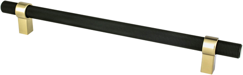 Radial Reign 224mm CC Matte Black Bar and Modern Brushed Gold Posts Pull 5058-455MDB-P