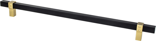 Rivet Rebel 12'' CC Matte Black Bar and Modern Brushed Gold Posts Appliance Pull 5113-455MDB-P