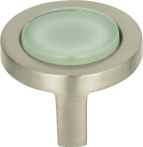 Spa Green Round Knob 1 1/4'' Brushed Nickel 229-GR-BRN