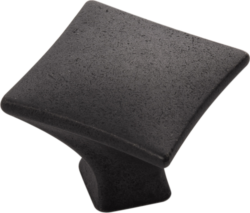 Twist Collection Knob 1-1/4'' Square Black Iron Finish H076014-BI