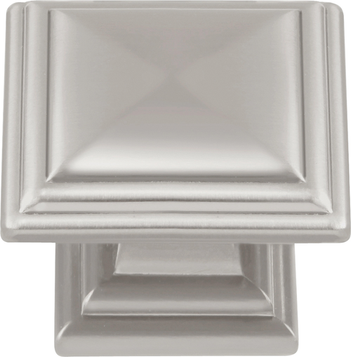 Somerset Collection Knob 1-5/16'' Square Satin Nickel Finish HH74639-SN