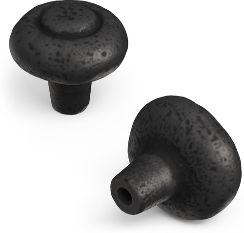 Refined Rustic Collection Knob 1-1/4'' Diameter Black Iron Finish P3002-BI