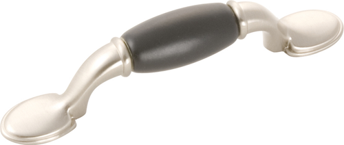 Tranquility Collection Pull 3'' cc Satin Nickel with Black Finish P796-SNB