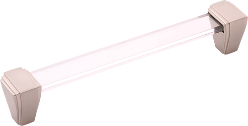 Belleclaire Collection Pull 6-5/16'' cc Crysacrylic with Satin Nickel Finish B077505-SN